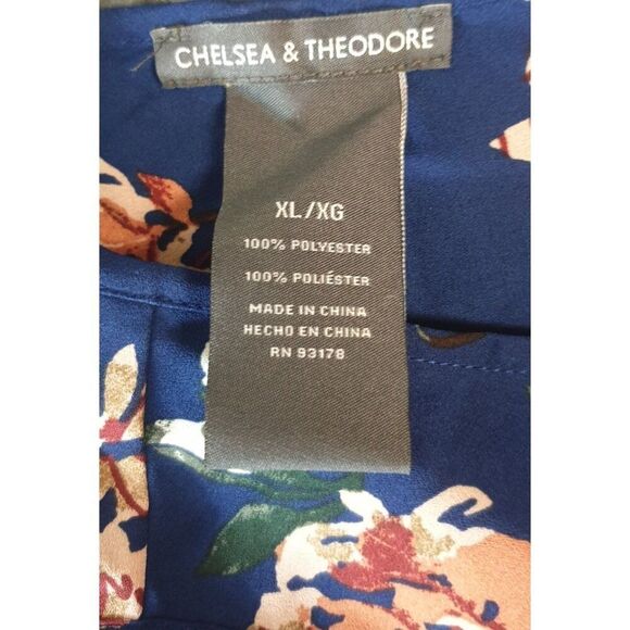 Chelsea & Theodore Womens Floral Sleeveless Blouse XL V-Neck Loose Cottage Top - Picture 5 of 6